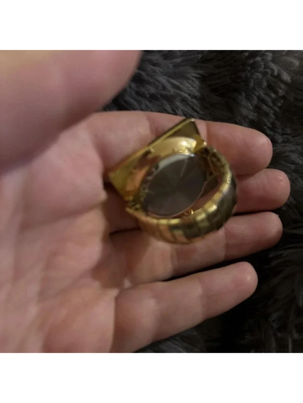 Sheffield Ring Watch Women OS Gold Excellent Vintage Square Japan Movt Rare